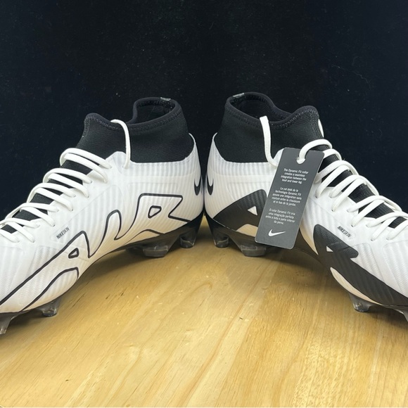 NIKE ZOOM MERCURIAL SUPERFLY 9 ACADEMY FG "NBY" WHITE-BLACK SZ 12 [DX3346-900] - Picture 8 of 10